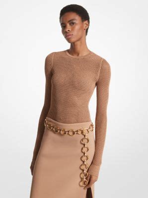 michael kors body suit mesh arms|Stretch Viscose Mesh Bodysuit .